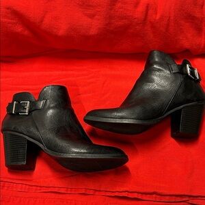 Express Black Leather Ankle Booties